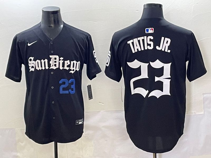 Men 2025 San Diego Padres #23 Tatis jr Black Five generations Joint Name Nike MLB Jersey style 2->san diego padres->MLB Jersey